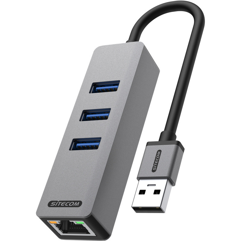 USB-A naar Ethernet + 3x USB Hub Dockingstation