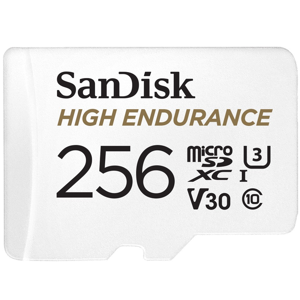 SanDisk MicroSDHC High Endurance 256GB incl SD adapter Micro SD-kaart Wit