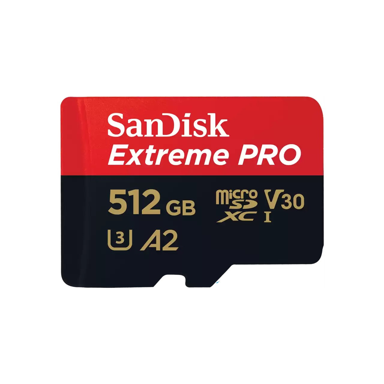 SanDisk MicroSDXC Extreme PRO 512GB 200/140 mb/s - A2 - V30 - SDA - Rescue Pro DL 2 Micro SD-kaart Zwart