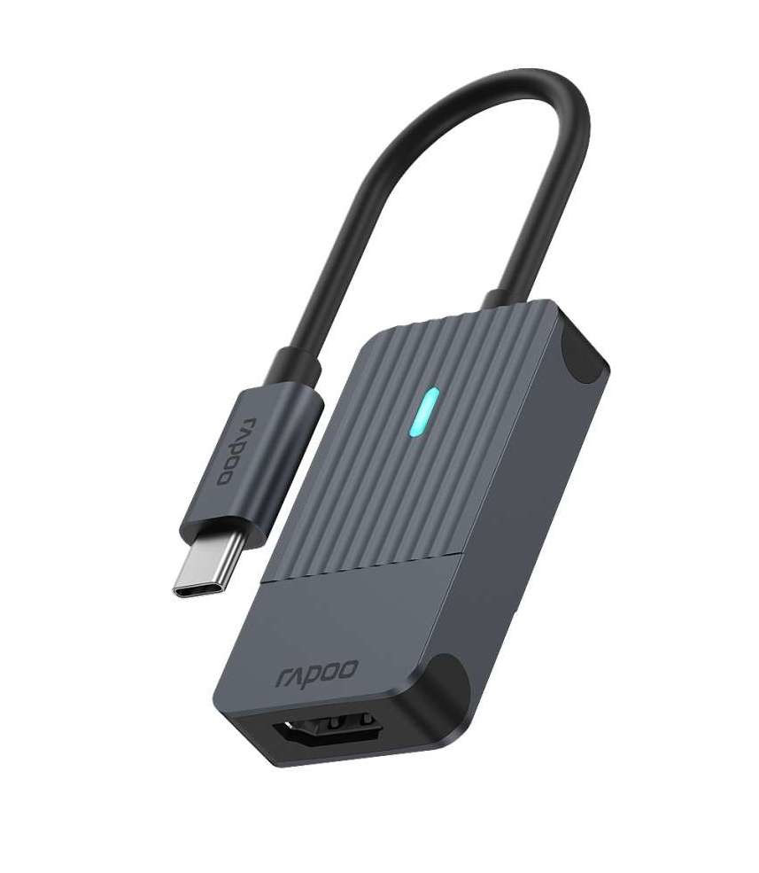 Rapoo USB-C Adapter, USB-C naar HDMI, grijs Desktop accessoire Zwart
