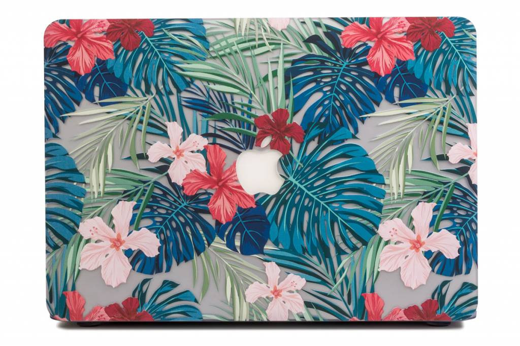 Lunso MacBook Pro 15 inch (2016-2020) cover hoes - case - Tropical leaves red