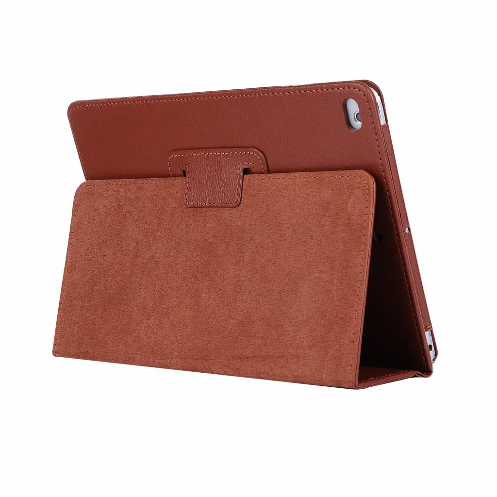 Lunso - iPad 9.7 (2017/2018) / Pro 9.7 / Air / Air 2 - Stand flip sleepcover hoes - Bruin