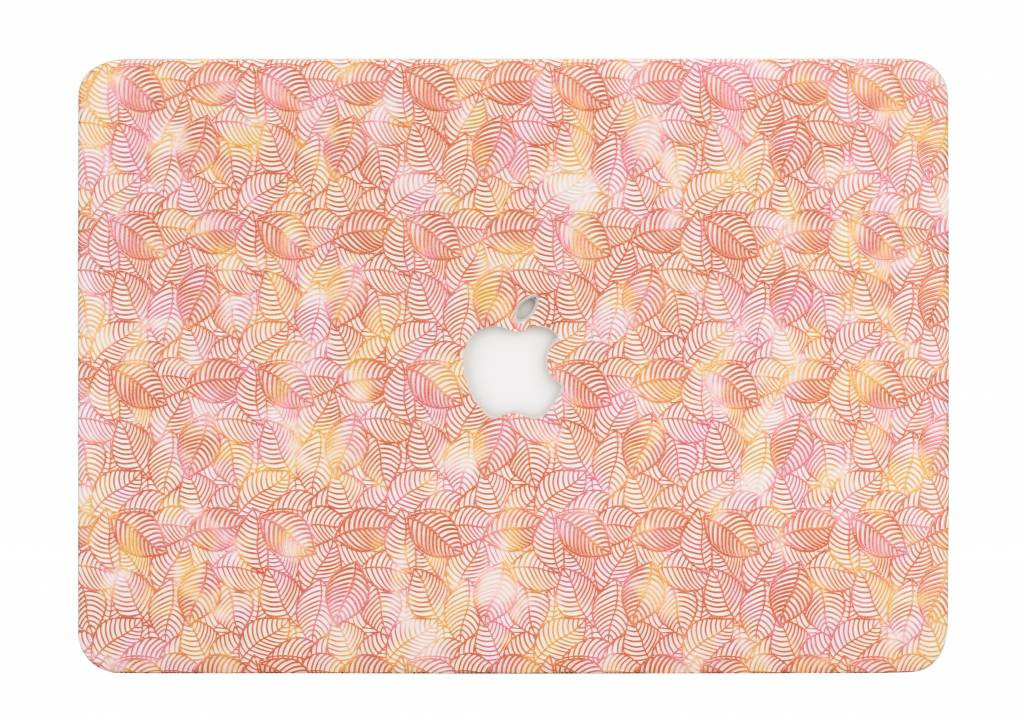 Lunso MacBook Air 13 inch (2010-2017) cover hoes - case - blaadjes roze