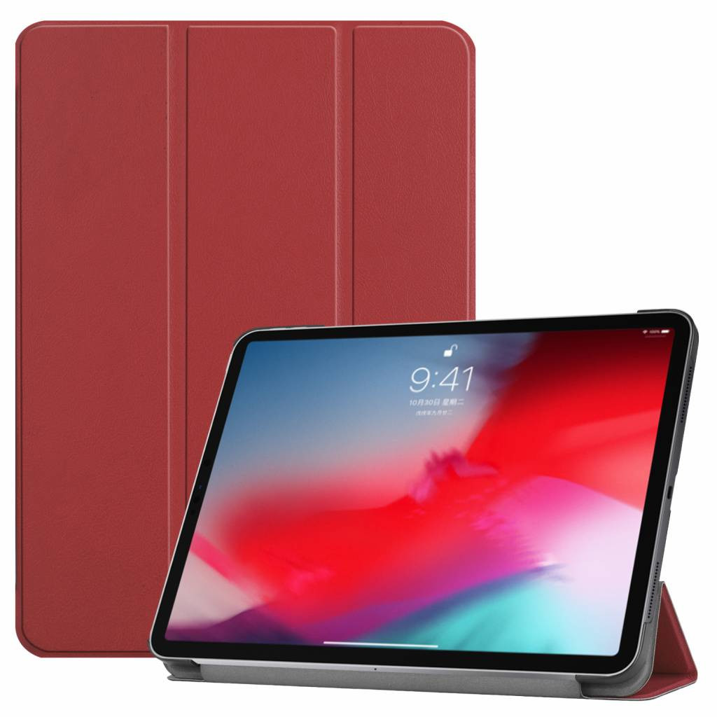3-Vouw sleepcover hoes -iPad Pro 11 inch (2018-2019) - bordeaux rood