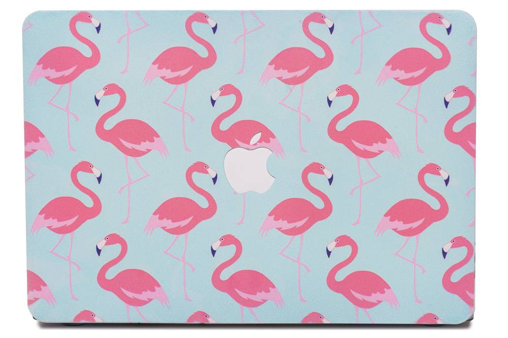 Lunso MacBook Air 13 inch (2018-2019) cover hoes - case - Flamingo Blue