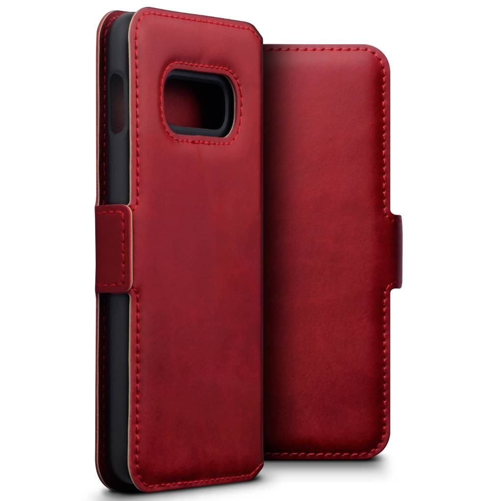 Qubits - lederen slim folio wallet hoes - Samsung Galaxy S10e - Rood