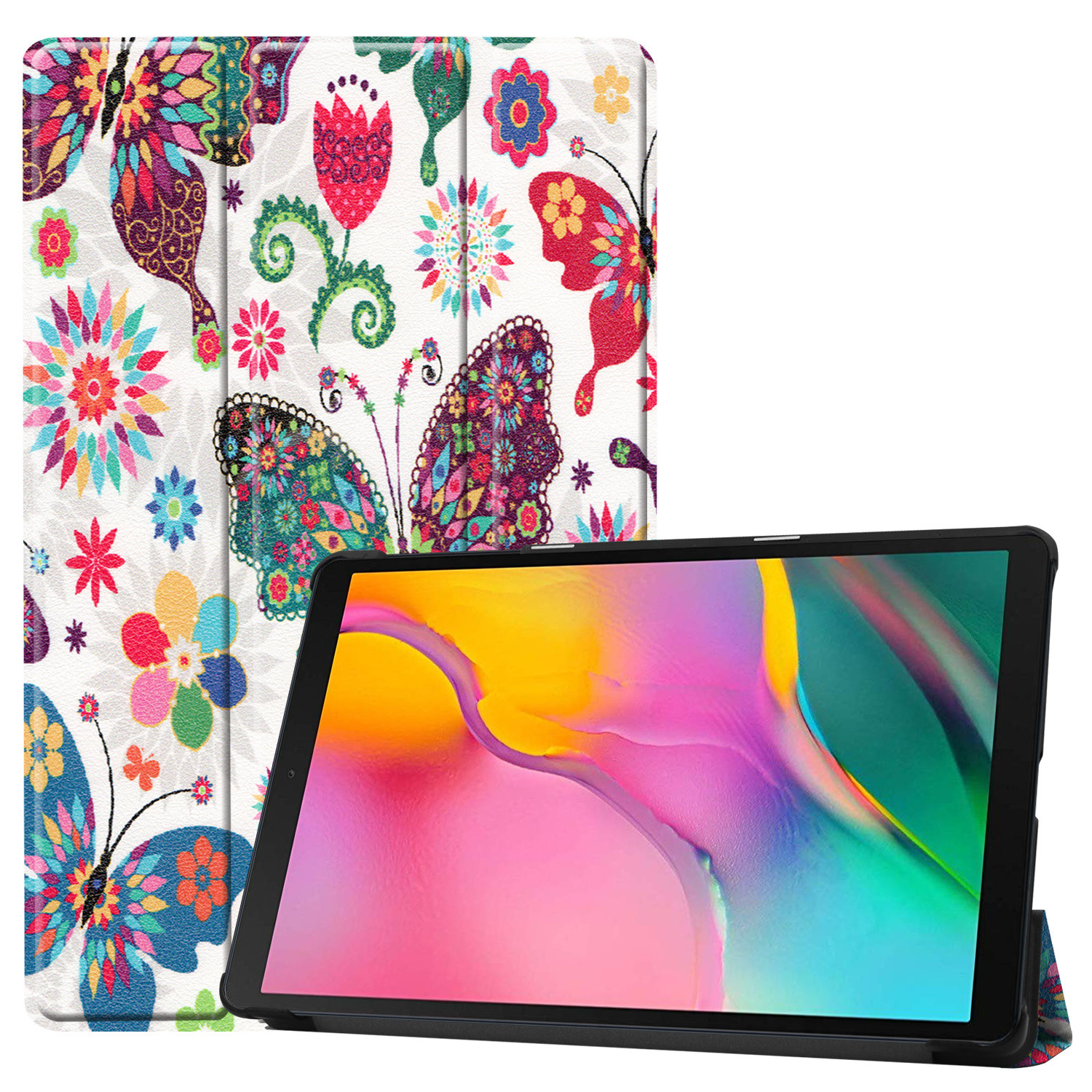 3-Vouw sleepcover hoes - Samsung Galaxy Tab S5e 10.5 inch- Vlinders