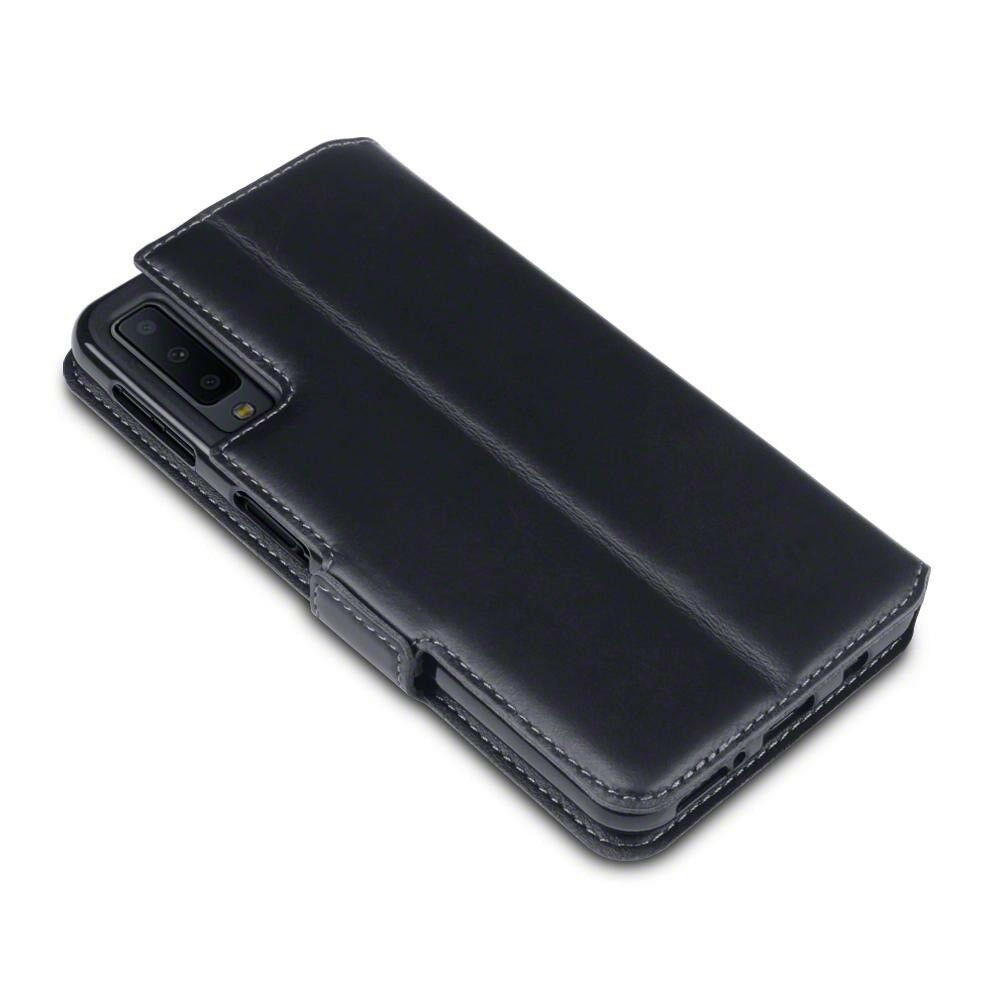 Qubits - lederen slim folio wallet hoes - Samsung Galaxy A80 - Zwart