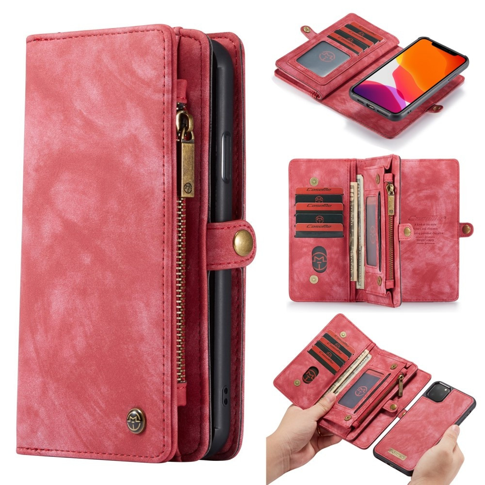 Caseme - vintage 2 in 1 portemonnee hoes - iPhone 11 Pro Max - Rood
