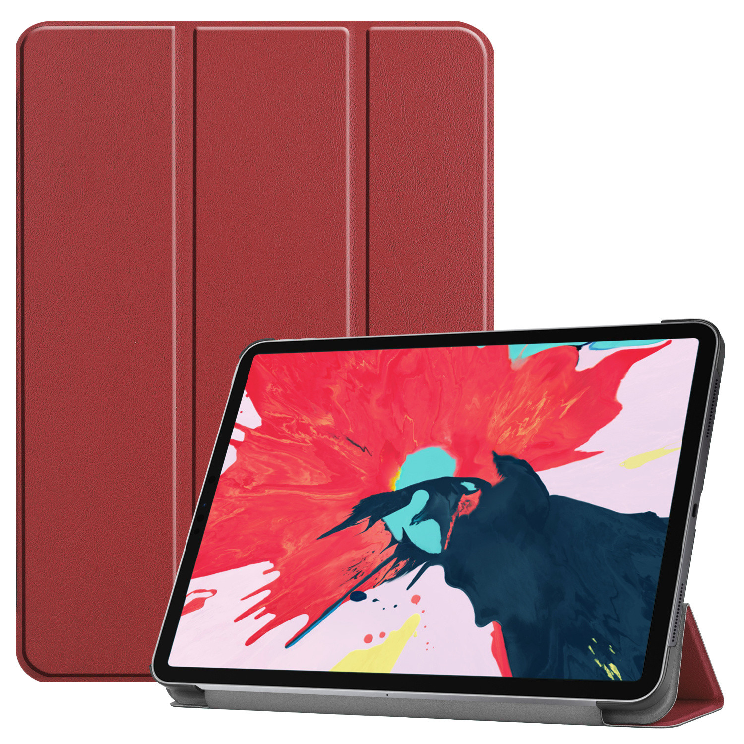 3-Vouw sleepcover hoes - iPad Pro 11 inch (2020) - Bordeaux Rood