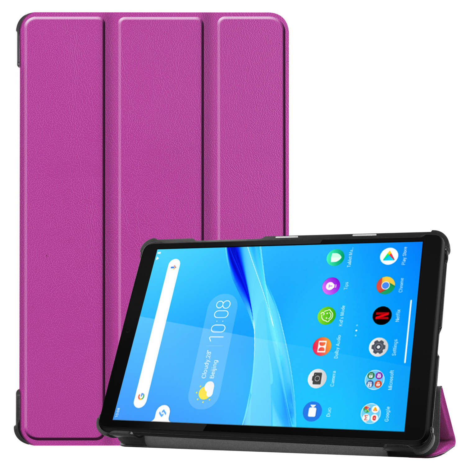 3-Vouw sleepcover hoes - Lenovo Tab M8 - Paars