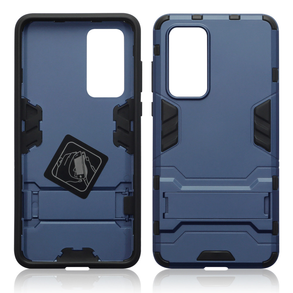 Qubits - Double Armor Layer hoes met stand - Huawei P40 - Blauw