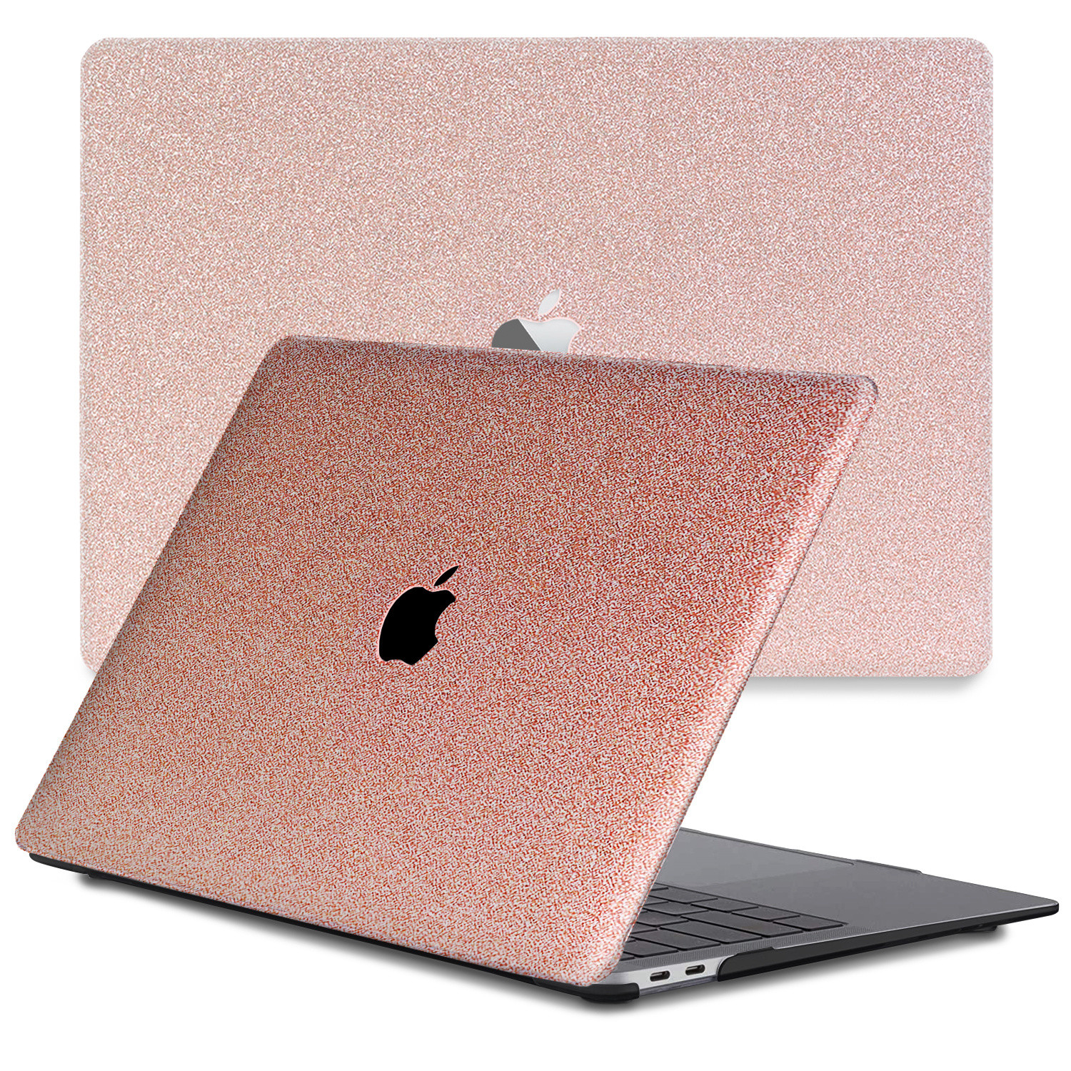 Lunso MacBook Pro 13 inch M1/M2 (2020-2022) cover hoes - case - Glitter Rose Goud