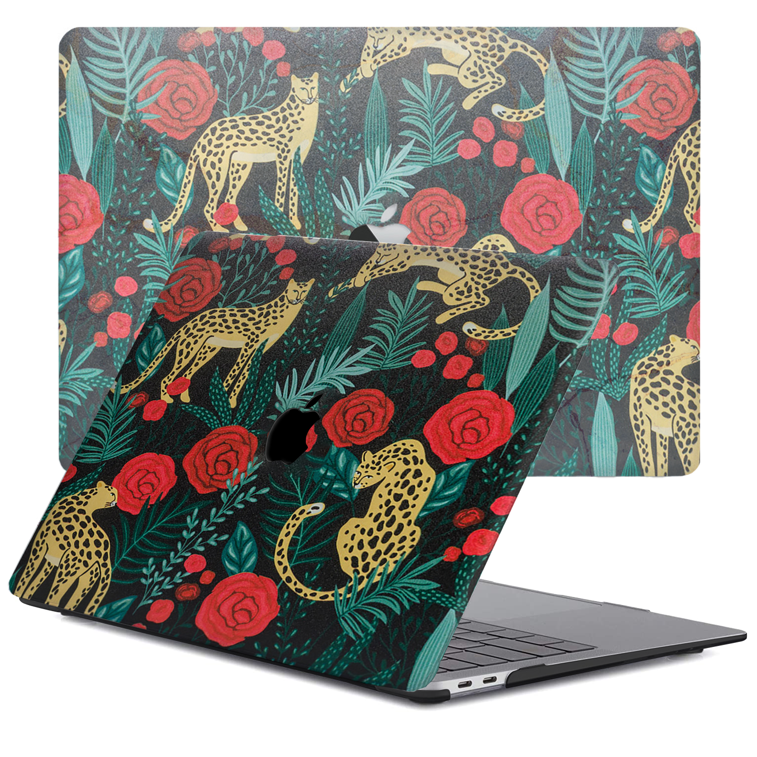 Lunso MacBook Pro 13 inch M1/M2 (2020-2022) cover hoes - case - Leopard Roses