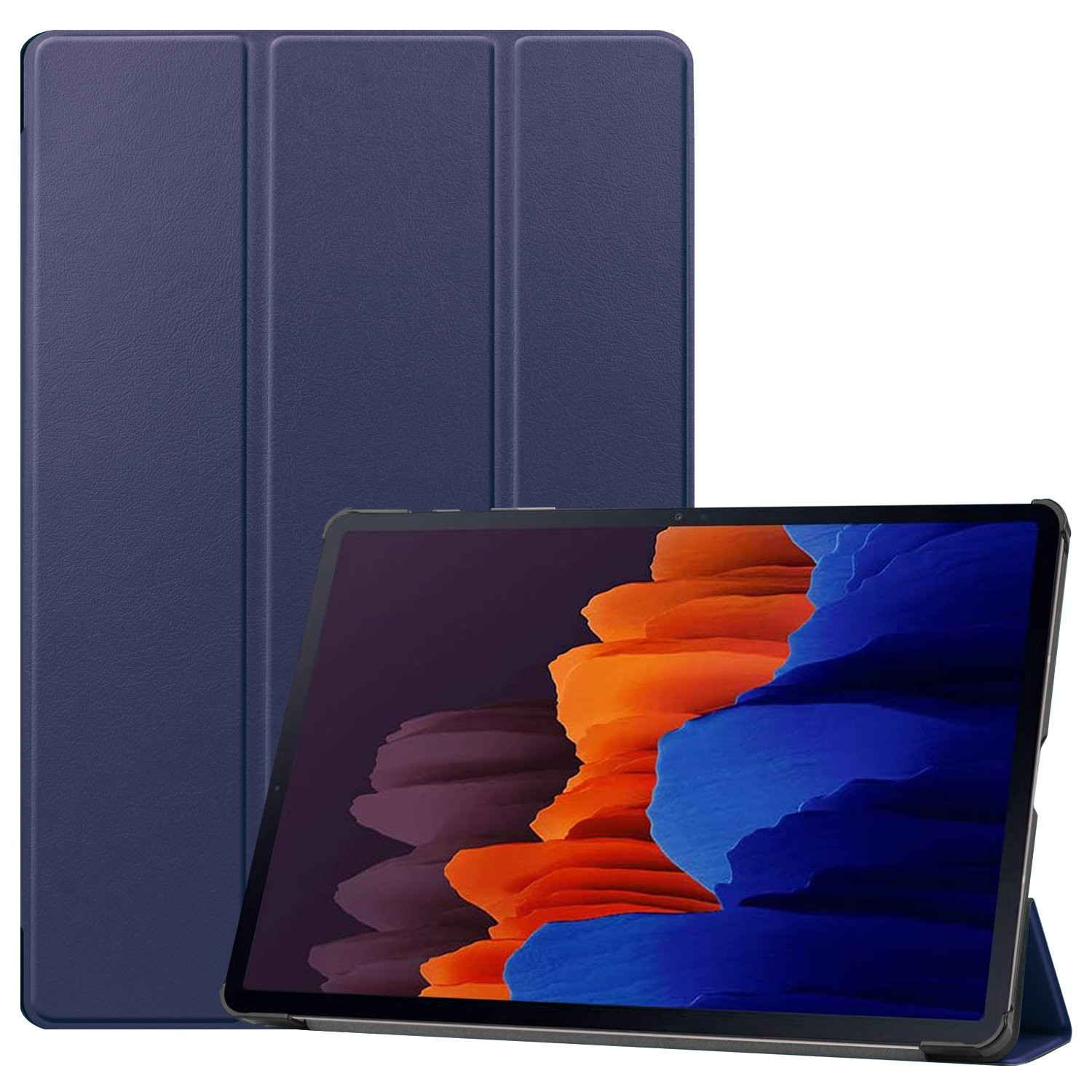 3-Vouw sleepcover hoes - Samsung Galaxy Tab S7 Plus / Tab S8 Plus - Blauw