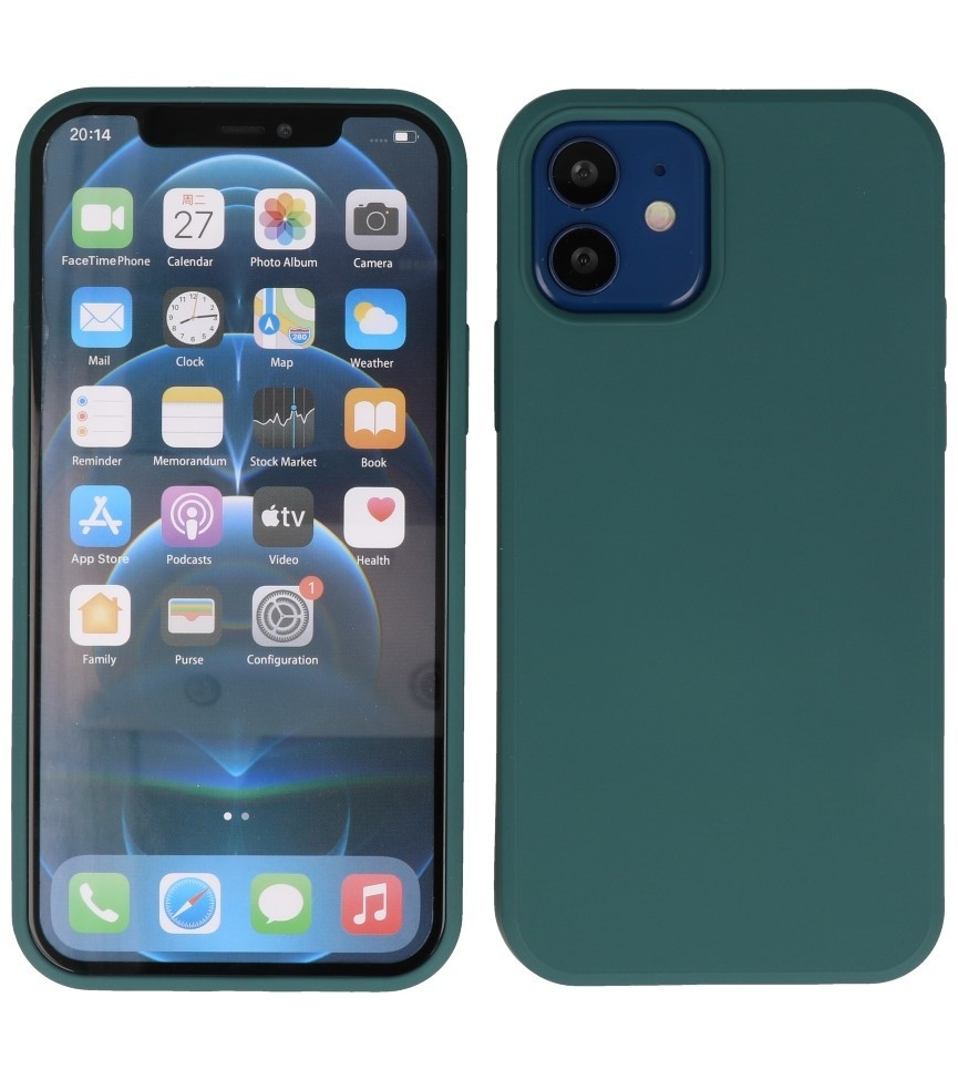 Lunso - Softcase hoes - iPhone 12 Mini - Army Groen