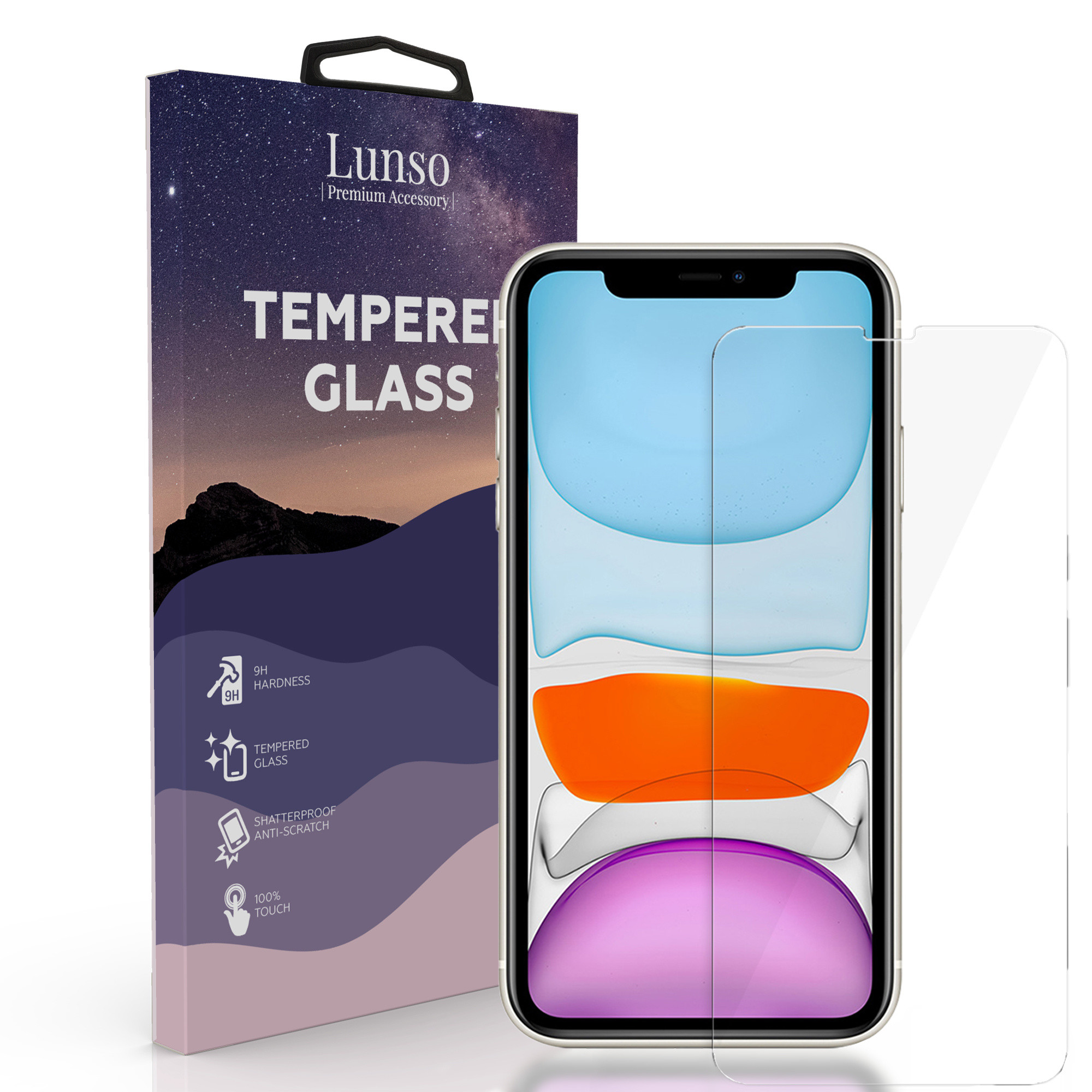 Lunso - iPhone 11 - Gehard Beschermglas - Full Cover Screenprotector