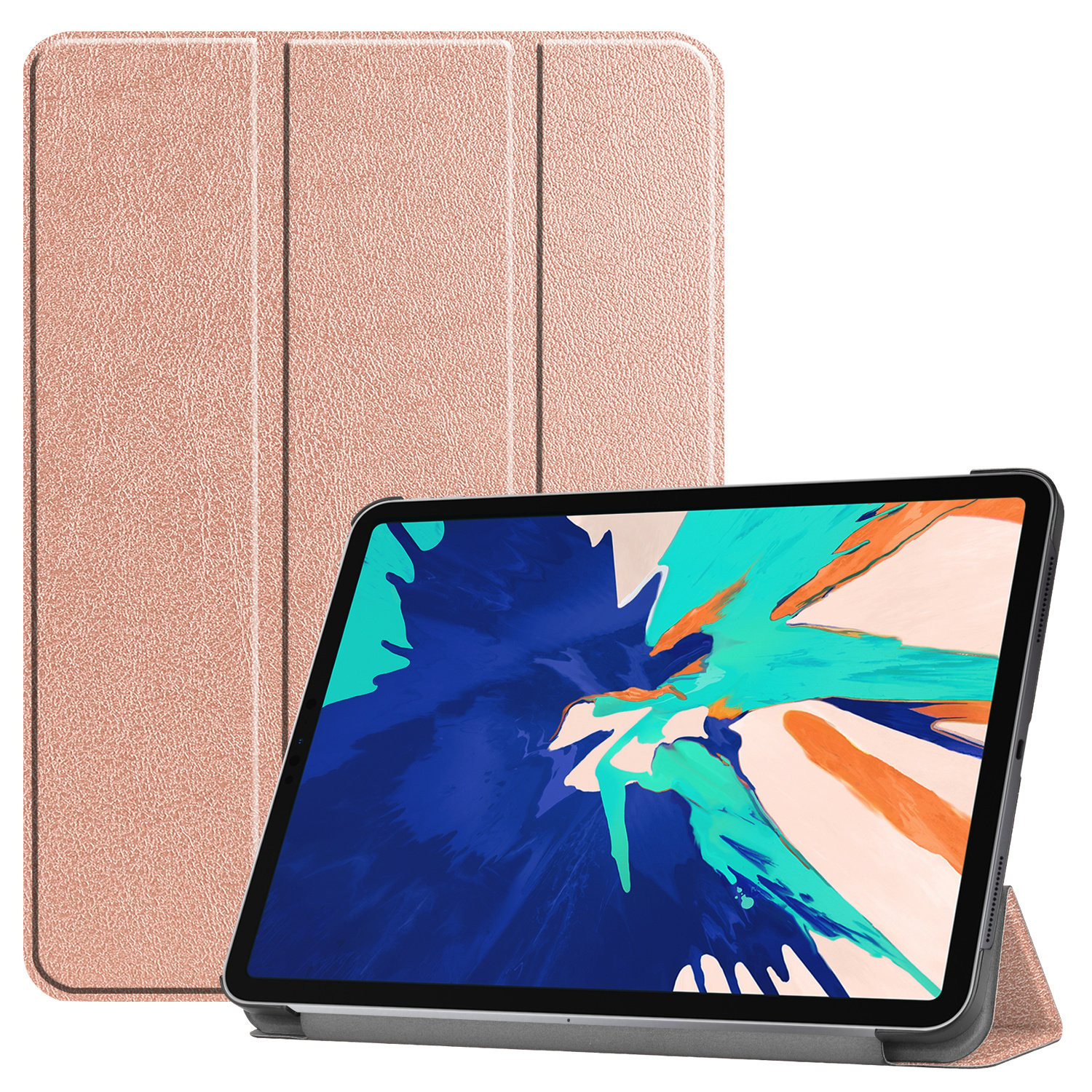 3-Vouw sleepcover hoes - iPad Pro 12.9 inch (2018-2019) - Rose Goud