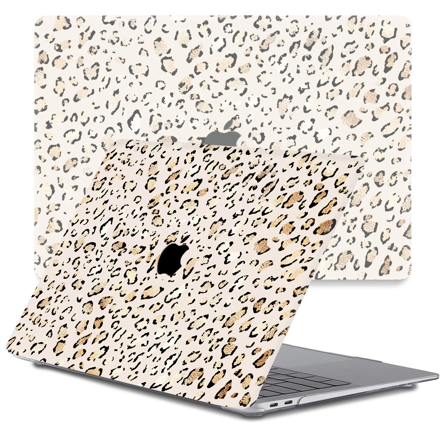 Lunso MacBook Pro 13 inch M1/M2 (2020-2022) cover hoes - case - Leopard Rose Gold