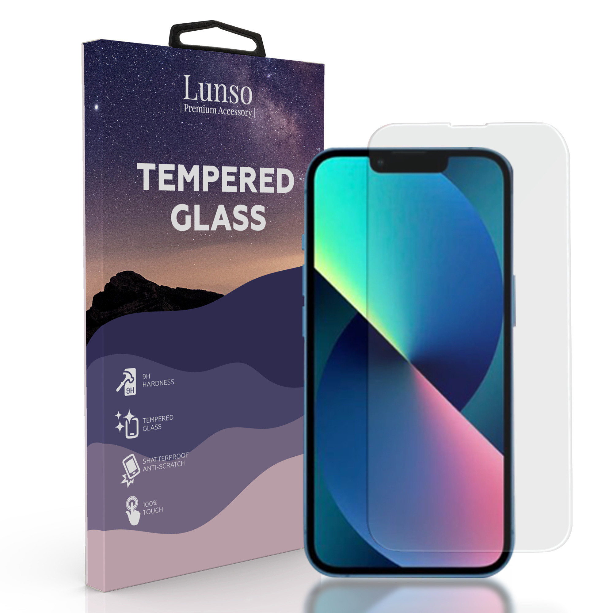 Lunso - Gehard Beschermglas - Full Cover Tempered Glass - iPhone 13 Mini