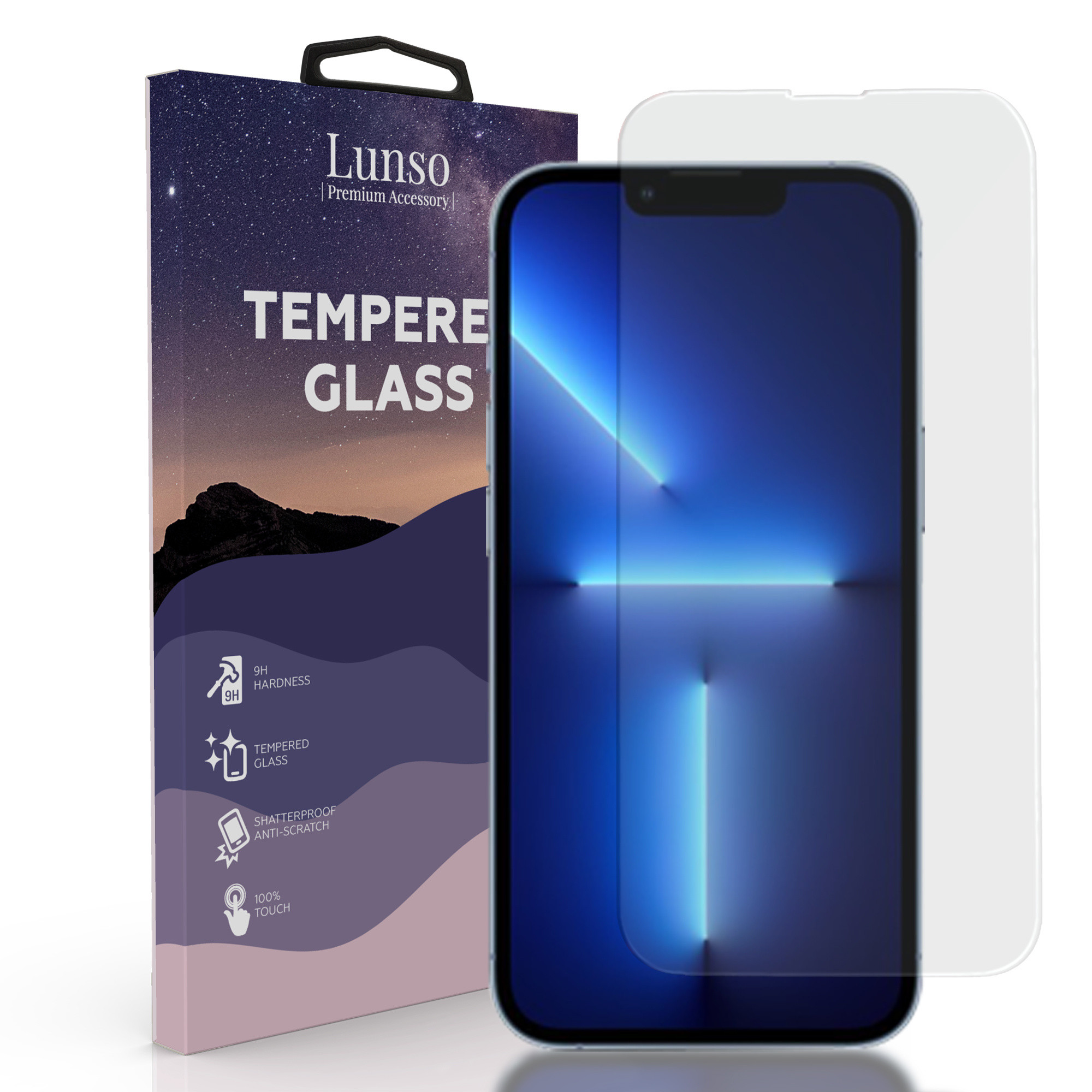 Lunso - Gehard Beschermglas - Full Cover Tempered Glass - iPhone 13 Pro Max