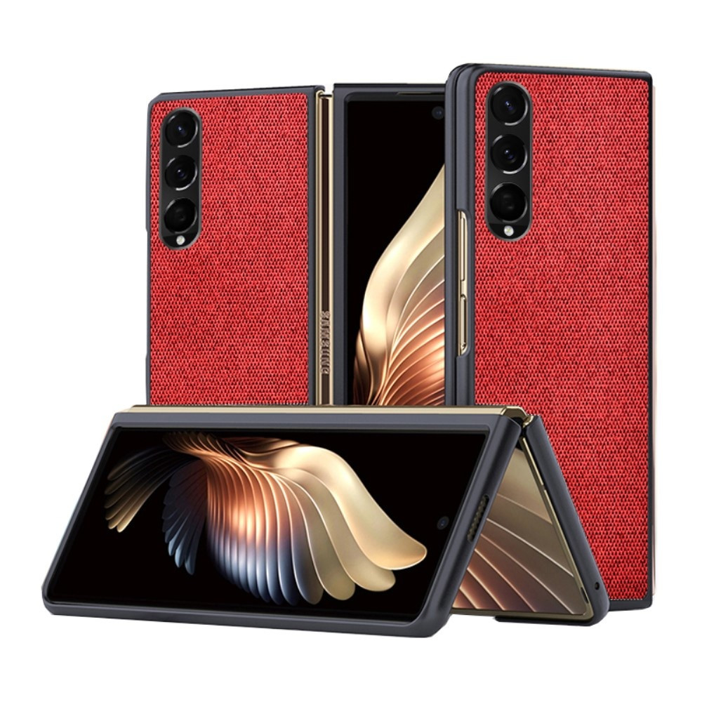 Lunso - Canvas cover hoes - Samsung Galaxy Z Fold3 - Rood