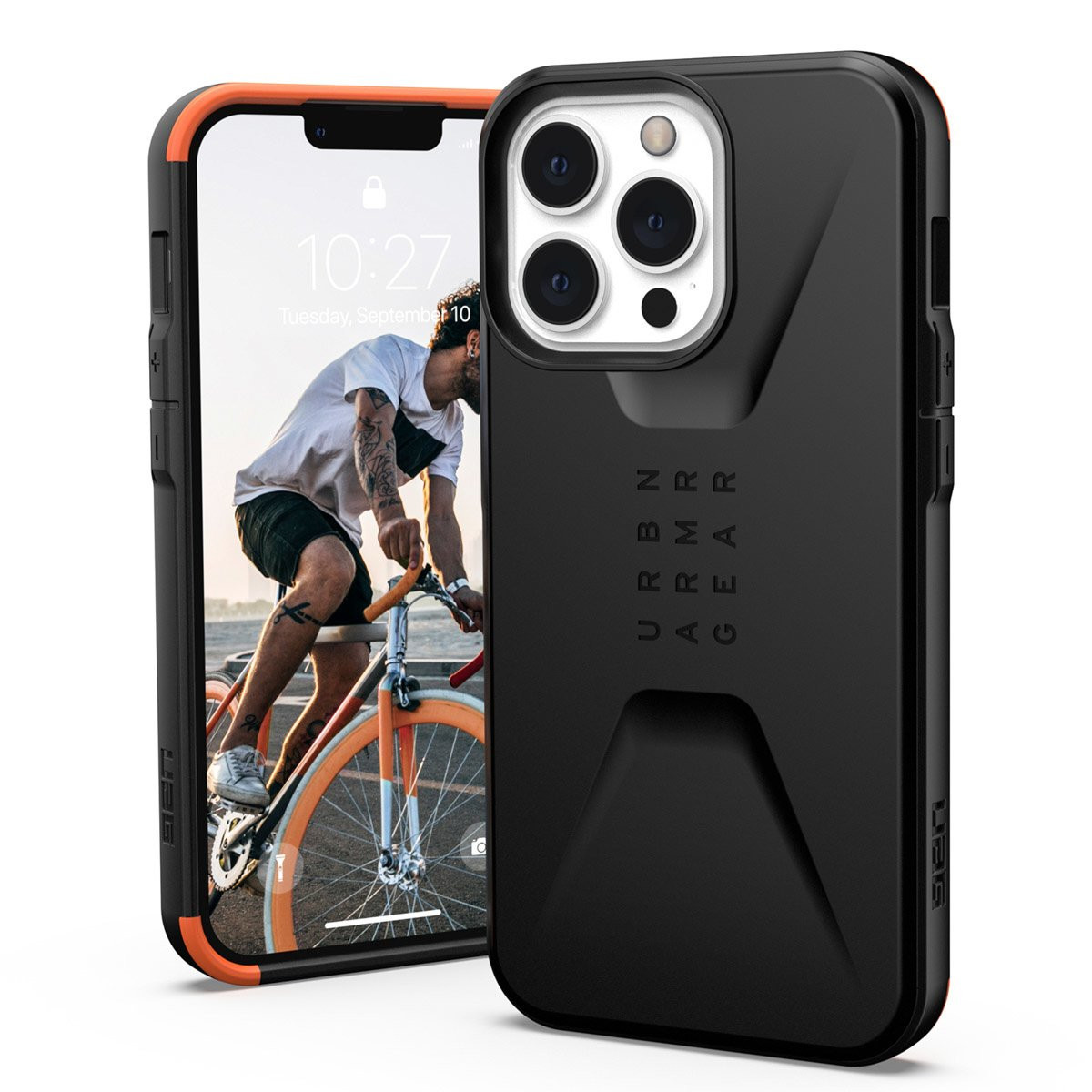 UAG - Civilian backcover hoes - iPhone 13 Pro - Zwart + Lunso Tempered Glass