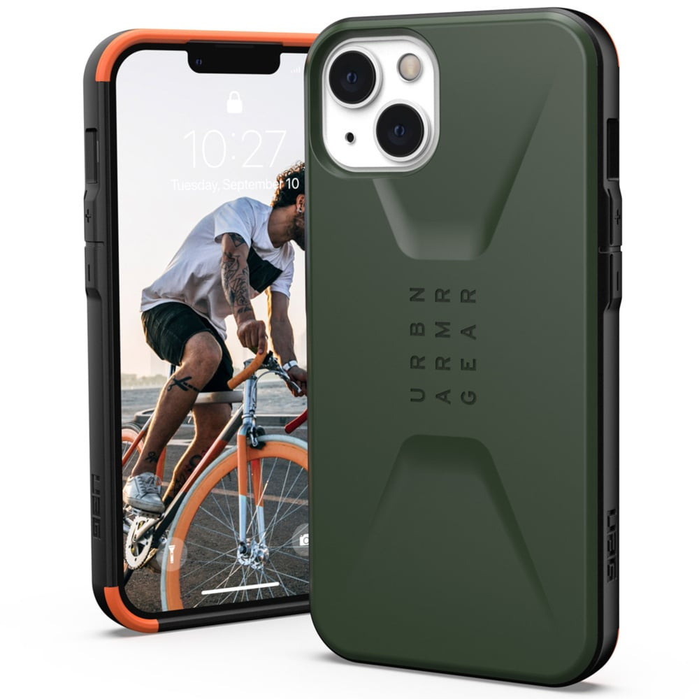 UAG - Civilian backcover hoes - iPhone 13 - Groen + Lunso Tempered Glass