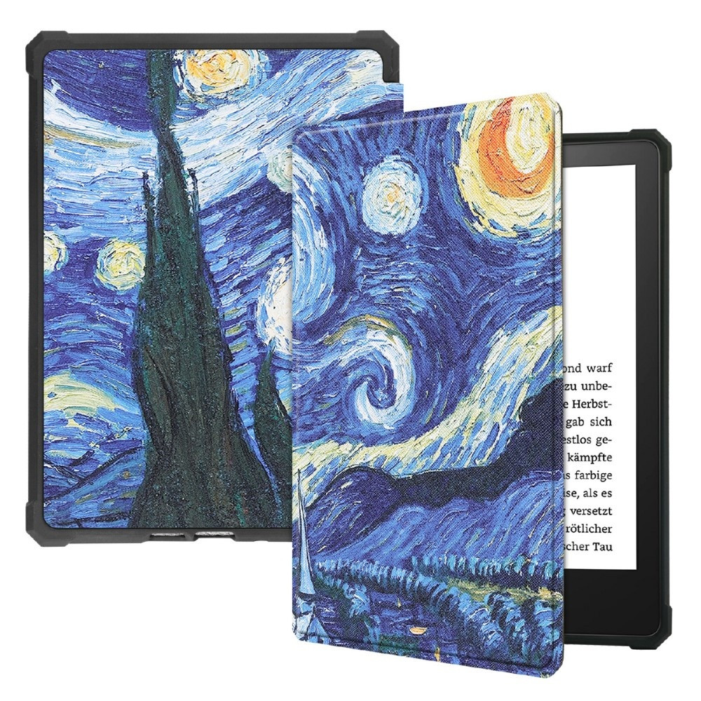 Lunso - sleepcover hoes - Kindle Paperwhite 2021 (6.8 inch) - Van Gogh De Sterrennacht