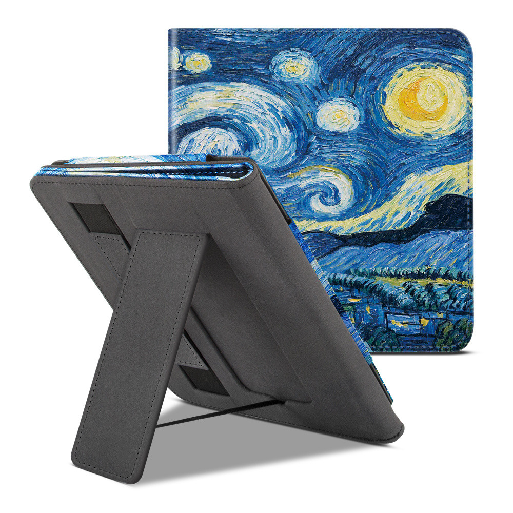 Lunso - Luxe sleepcover stand hoes - Kobo Libra 2 (7 inch) - Van Gogh De Sterrennacht