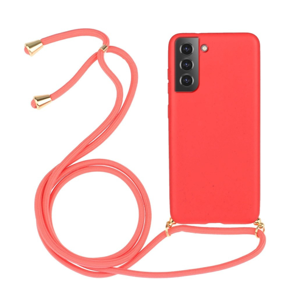 Lunso - Backcover hoes met koord - Samsung Galaxy S22 Plus - Rood