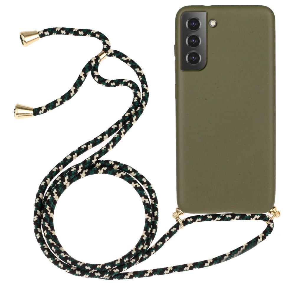 Lunso - Backcover hoes met koord - Samsung Galaxy S22 - Army Groen