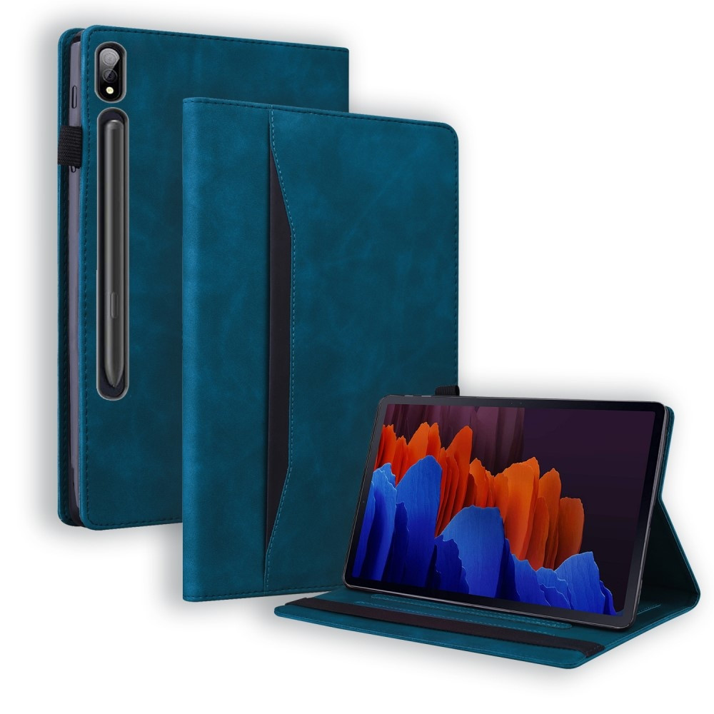 Luxe stand flip sleepcover hoes - Samsung Galaxy Tab S7 Plus / S8 Plus - Blauw