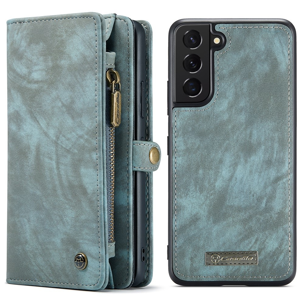 Caseme - Vintage 2 in 1 portemonnee hoes - Samsung Galaxy S22 Plus - Blauw