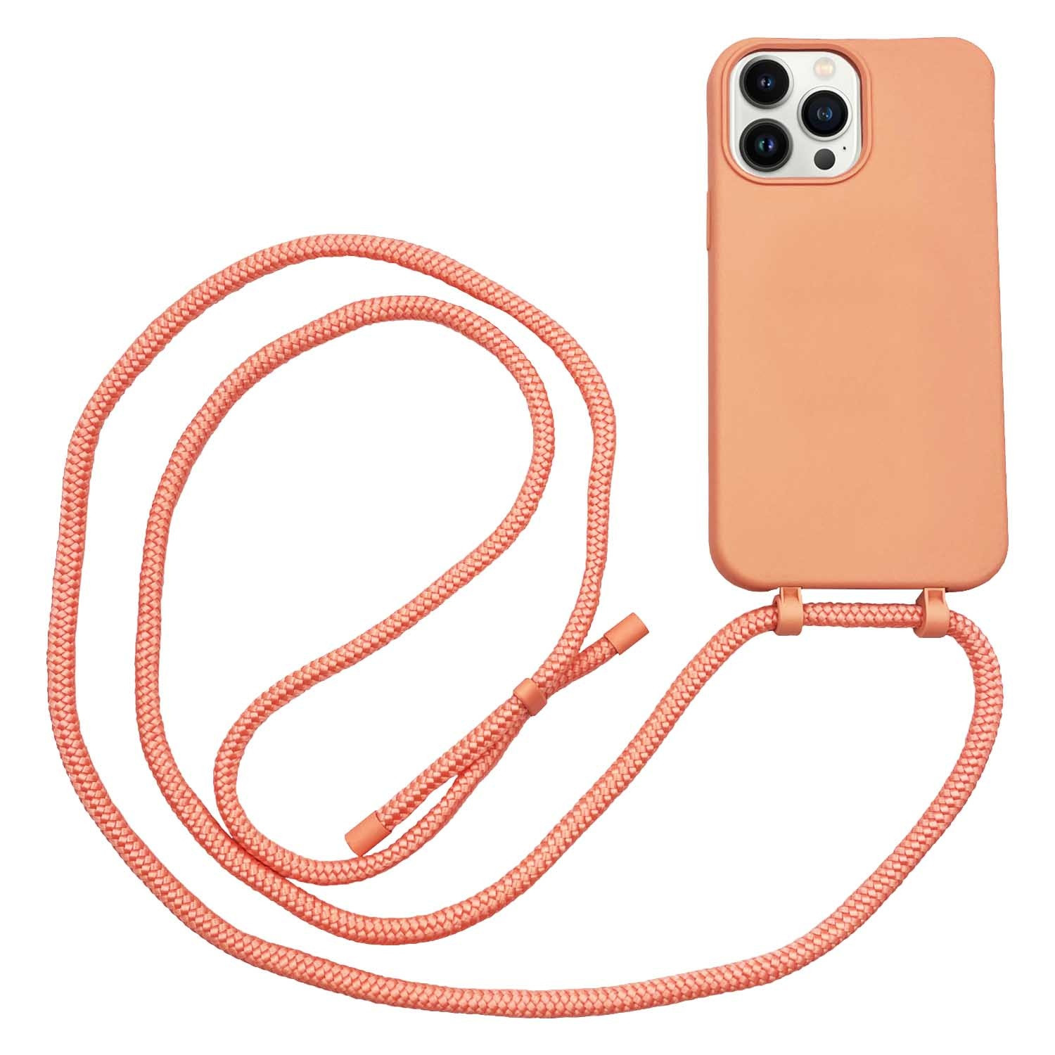 Høyde - iPhone 13 Pro Max - Telefoonhoes met koord - Oranje