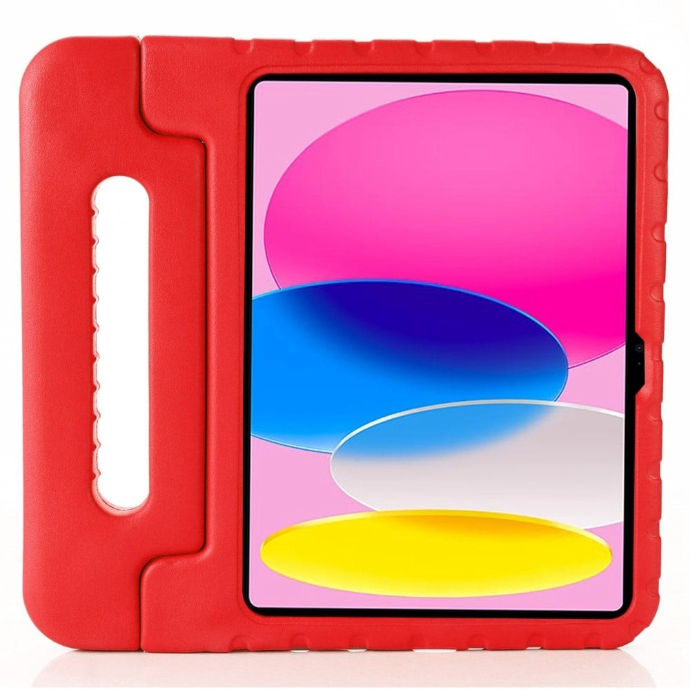 Lunso - iPad 10 (2022) - EVA Schokbestendige Kinderhoes met handvat - Rood