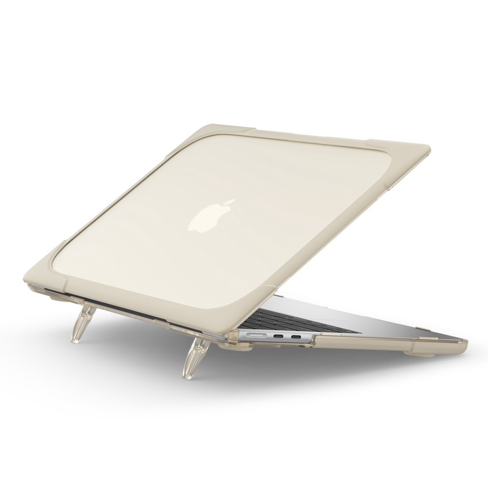 Lunso MacBook Air 13 inch M2/M3 (2022-2024) Armor cover hoes met pootjes - case - Beige