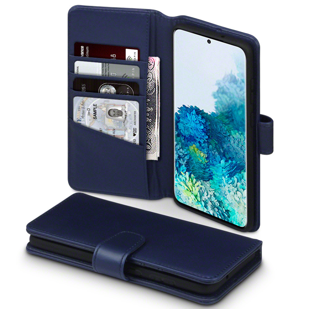 Qubits - luxe echt lederen wallet hoes - Samsung Galaxy S20 Plus - Blauw