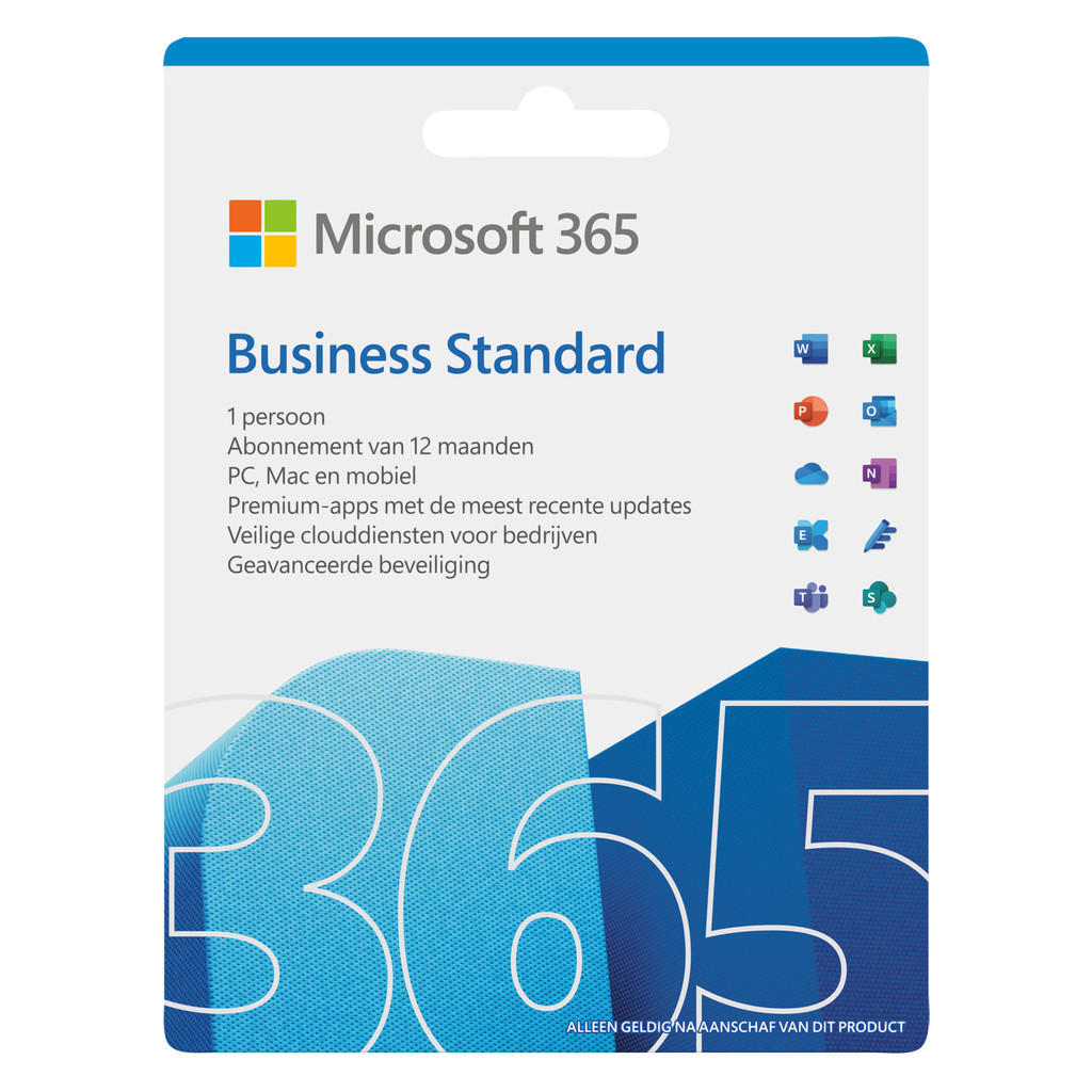 Microsoft 365 Business Standard NL 1 jaar Abonnement