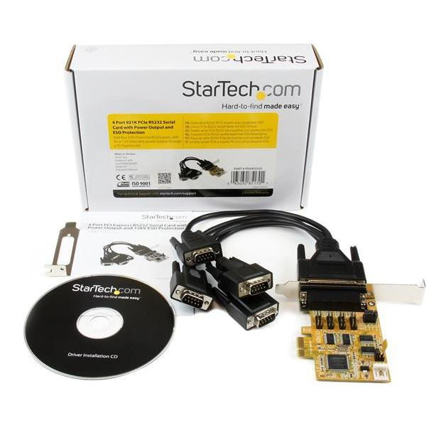 StarTech 4x ESD Seriele RS232 LP PCI-E