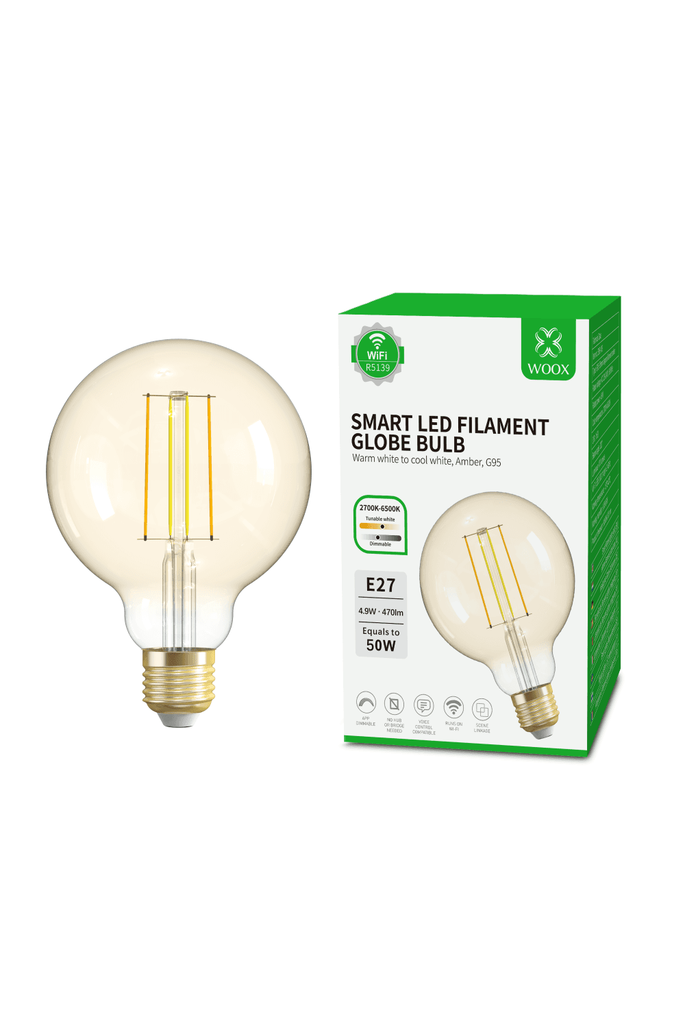 Woox R5139 Slimme filament E27 lamp