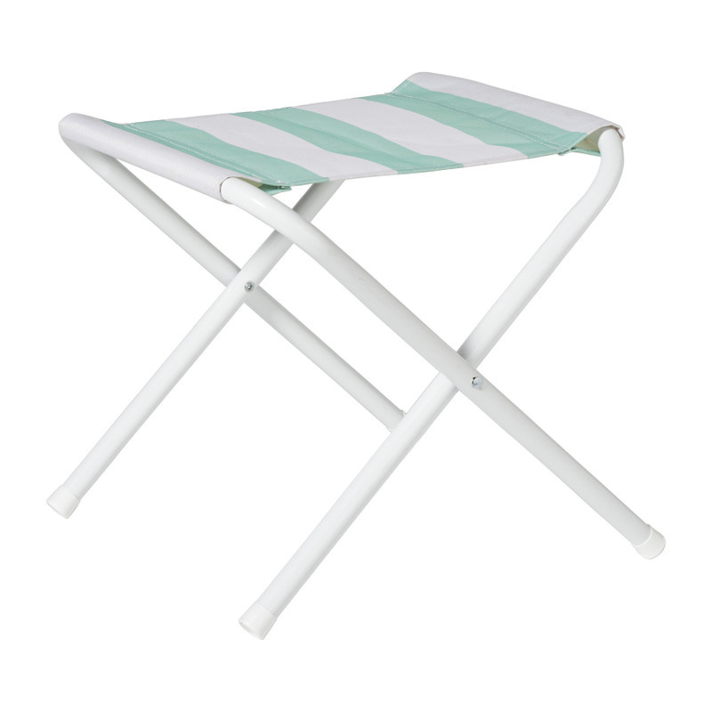 Strandstoeltje opvouwbaar - groen/wit - 35x37x37 cm