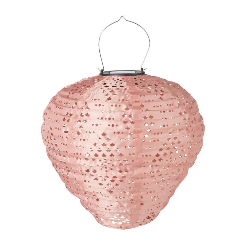 Solar barok lampion - roze - ø28x30 cm