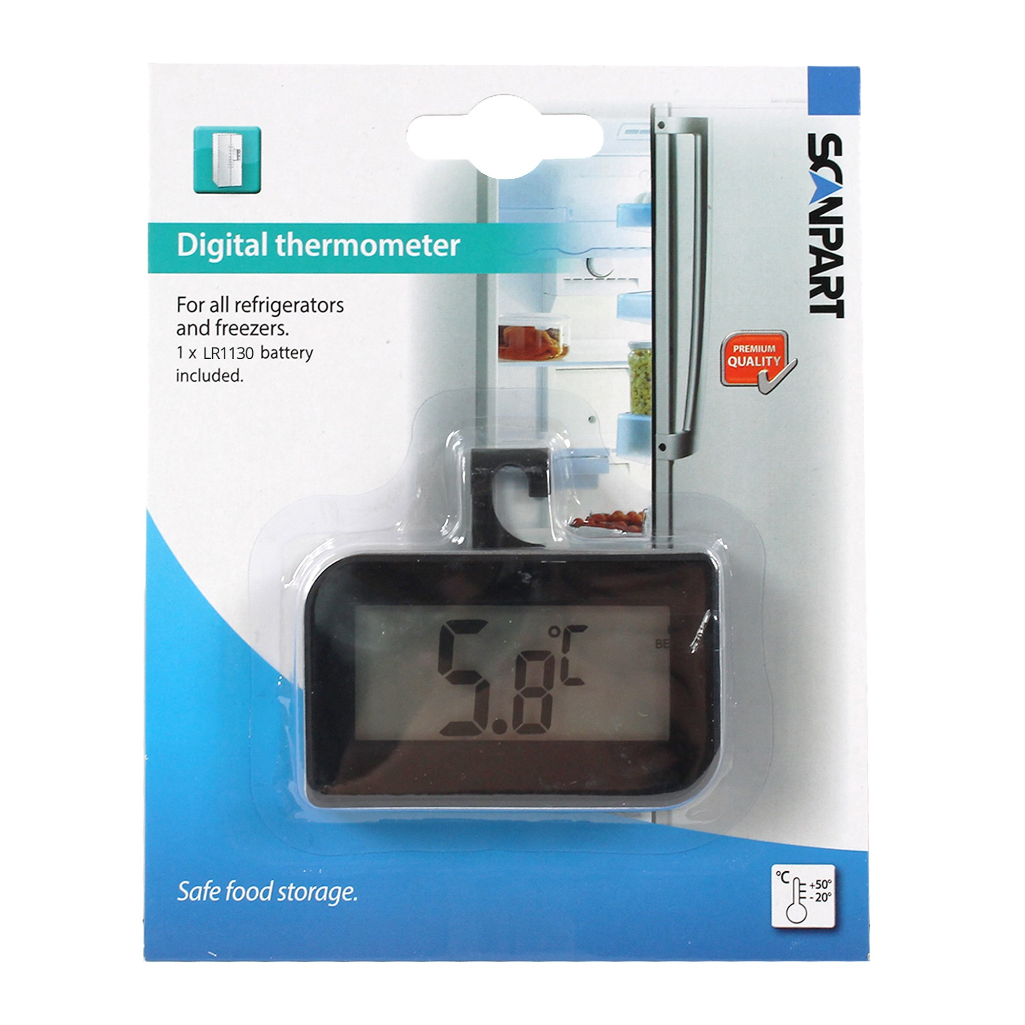 Scanpart koelkast & diepvries thermometer digitaal Koelkast accessoire Zwart