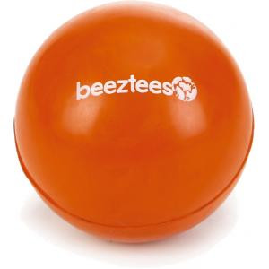 Rubber bal massief hondenspeeltje oranje 6.5 cm