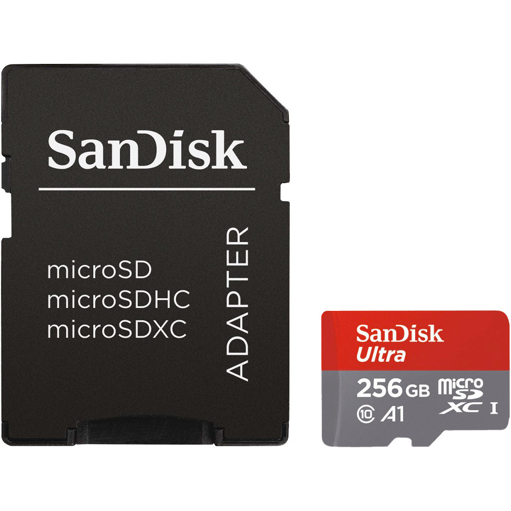 SanDisk MicroSDXC Ultra 256GB 120 MB/s CL10 A1 UHS-1 + SD Ad