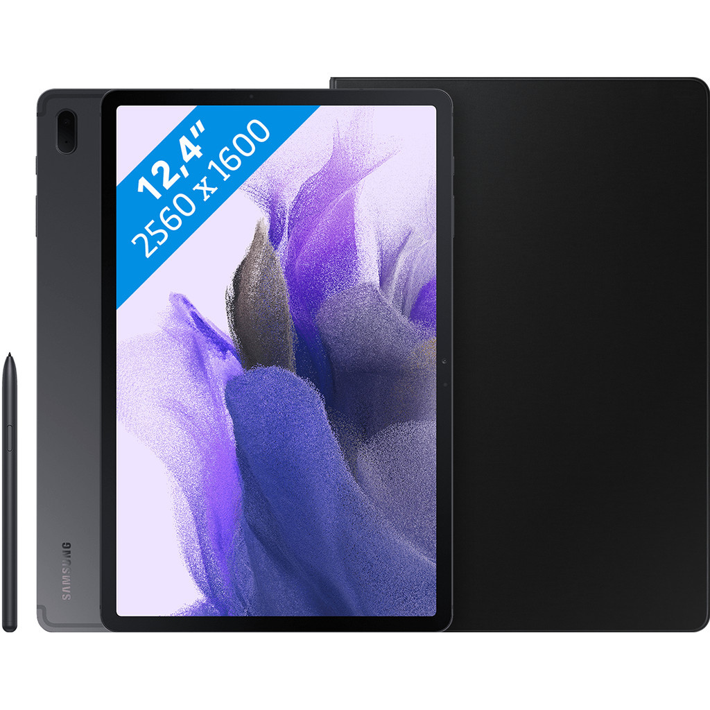 Samsung Galaxy Tab S7 FE 128GB Wifi + 5G Zwart + Samsung Book Case Zwart