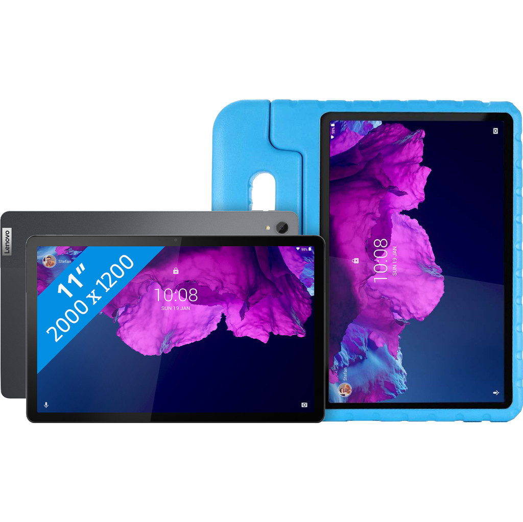 Lenovo Tab P11 Plus 128GB Wifi Grijs + Just in Case Kids Cover Blauw
