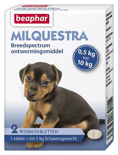 Beaphar Milquestra ontworming hond XL 5-75kg 4-tabletten