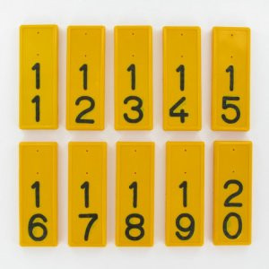 Kokernummers geel/zwart per paar serie 141-150
